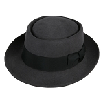 Classic Steel Grey Pork Pie Hat #HT27-02B