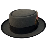 Deluxe Steel Grey Pork Pie Hat #HT27D-02B