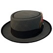 Deluxe Steel Grey Pork Pie Hat #HT27D-02B 