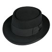 Deluxe Black Pork Pie Hat #HT27-01 