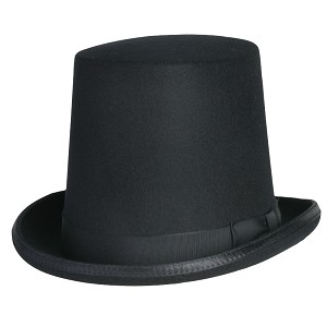 Classic Black Stovepipe Top Hat #HT29-01 